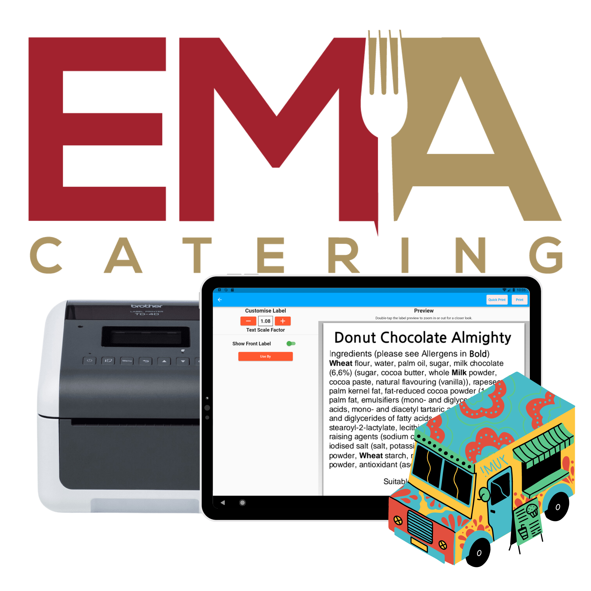 Ema Catering Food Labelling Food Truck
